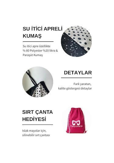 Mayovera Etekli Mayo - Puantiye Siyah  -  Beyaz