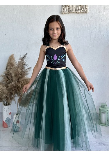 Anna Kız Çocuk Kostümü Yeşil