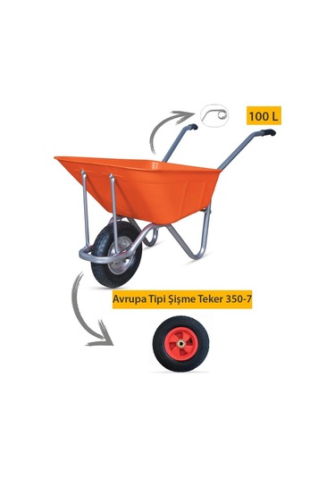 Kanat Megaplast El Arabası -100 Litre