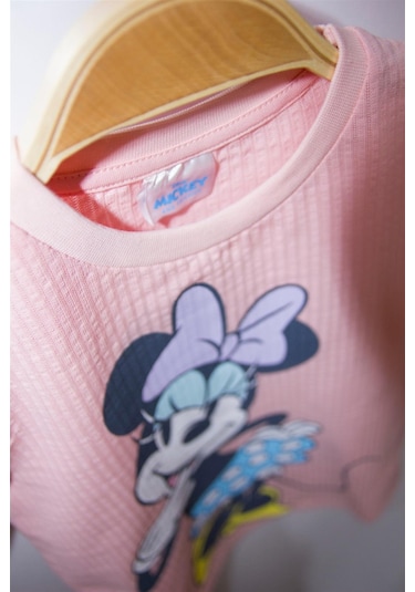 Supermino Minnie Mouse Lisanslı Kız Çocuk Tshirt 21352 Pembe
