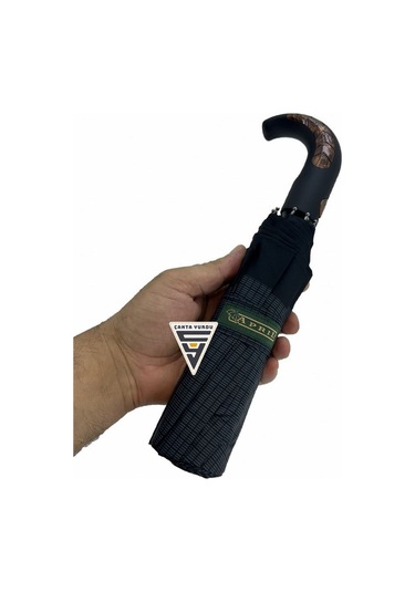 April A-226g A6 Baston Sap 10 Telli Tam Otomatik Şemsiye Siyah