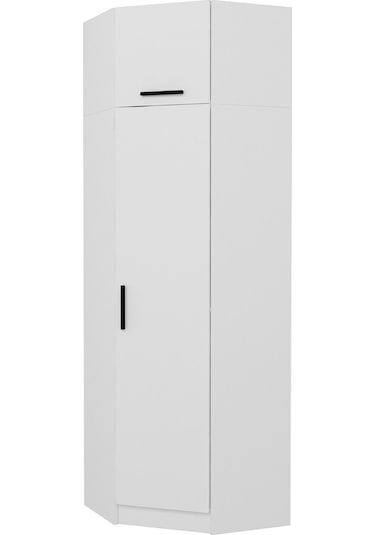 Kale 1 Kapaklı Köşe Dolap + Yüklük Beyaz 255cm Beyaz