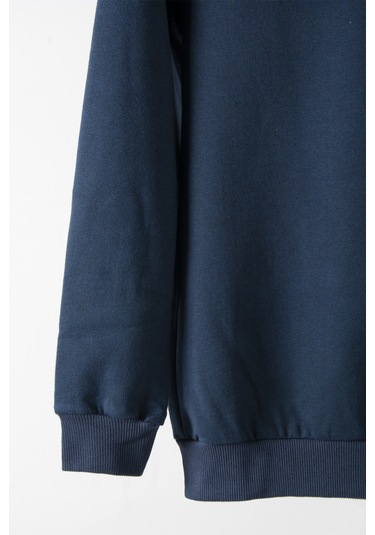 Erkek Lacivert Bisiklet Yaka Basic Düz Sweatshirt Lacivert