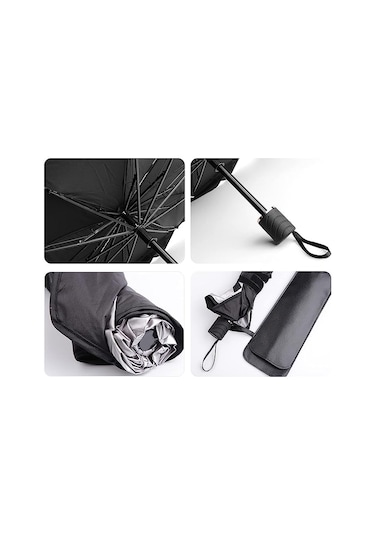 Araba İçin Katlanır Ön Cam Şemsiye Güneşlik 140 x 126 x 80 CM Gümüş