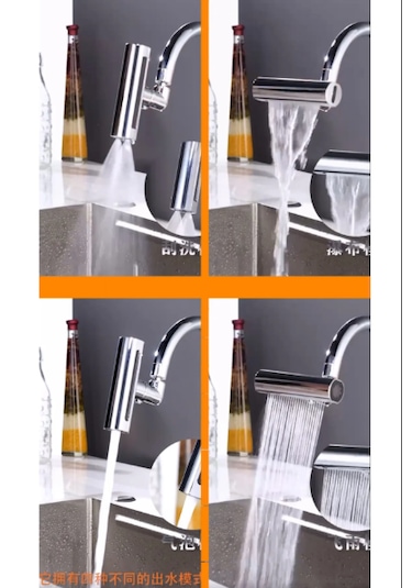 Krom 4 Fonksiyonlu Premium Çevirmeli Robotik Batarya Musluk Ucu