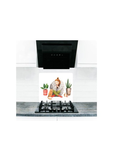 Saban Alone Cam Ocak Arkası Koruyucu Ve Kesme Tablası 50x56 cm