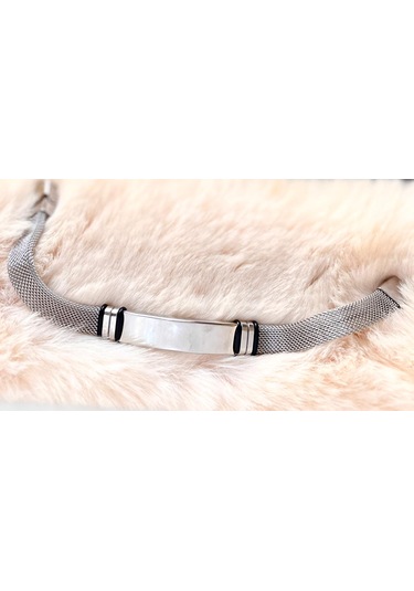 Tamamı Saf Çelik Gümüş Renk Hasır Hafif Kordonlu Bileklik 22 Cm Gümüş