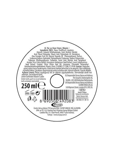 Arko Nem Besleyici Bakım Kremi Zeytinyağlı 250+60 Ml