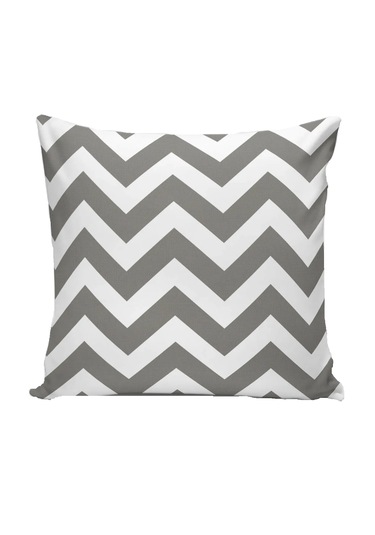 Zigzag Gri Dekoratif Elyaf Dolgulu Puf Yastık,süs Yastık 40x40 Cm