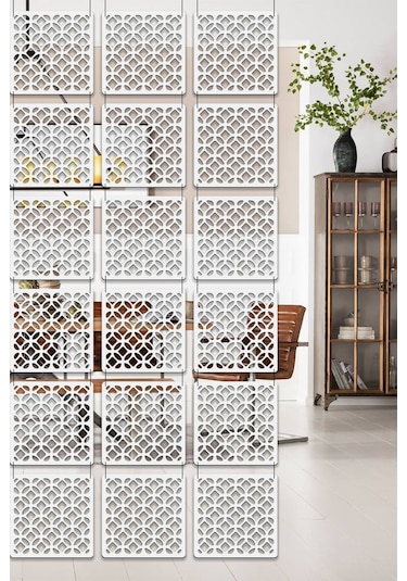 Artavessa 12 Parça Oda Bölücü Seperatör Mdf Paneller - Model 8 (Beyaz)