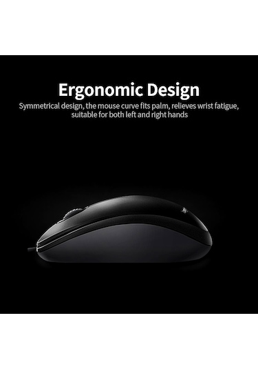 Youmex Logitech M90 Kablolu Mouse - Ergonomik Simetrik Tasarım, 1000 Dpı Optik Takip, Ev Ofis Pc Dizüstü Uyumlu Siyah