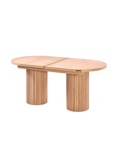 Masifart Mensa 160 Lık Oval Ptt Açılır Masa Cilasız Ham Ham