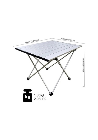 Electroon Taşınabilir Katlanabilir 56x40x41cm Kamp Masası Gri