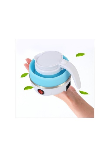 Geeksen Seyahat İçin Katlanabilir Silikon Elektrikli Su Kaynatıcı - 600w Hızlı Isıtma, Ev Ve Dışarı Kullanım, Mavi, Avrupa Standartı 220v Mavi