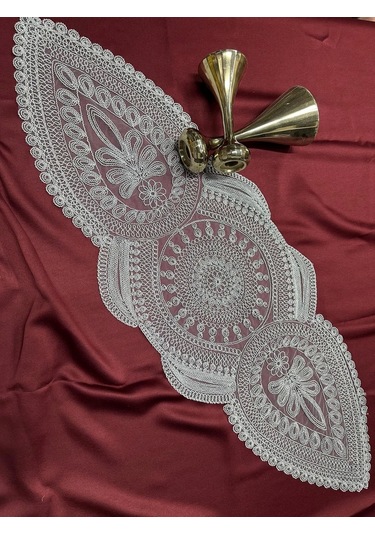 Nivemeshome Gri İşlemeli Runner Gri