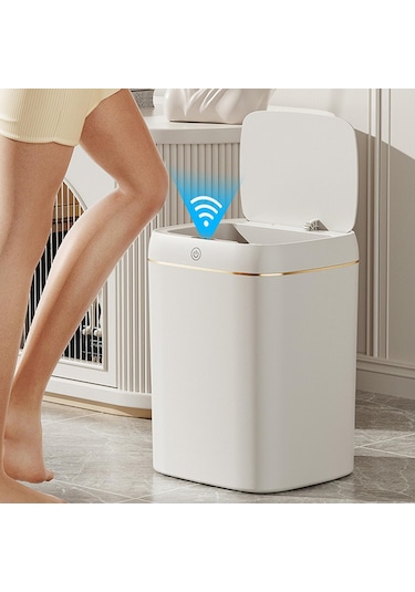 Suntek Mutfak Banyo Ofis 11l Için Sensör Çöp 11-litre Beyaz