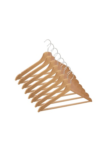 Nyn Ahşap Barlı Elbise Askısı Naturel Renk 38 Adet