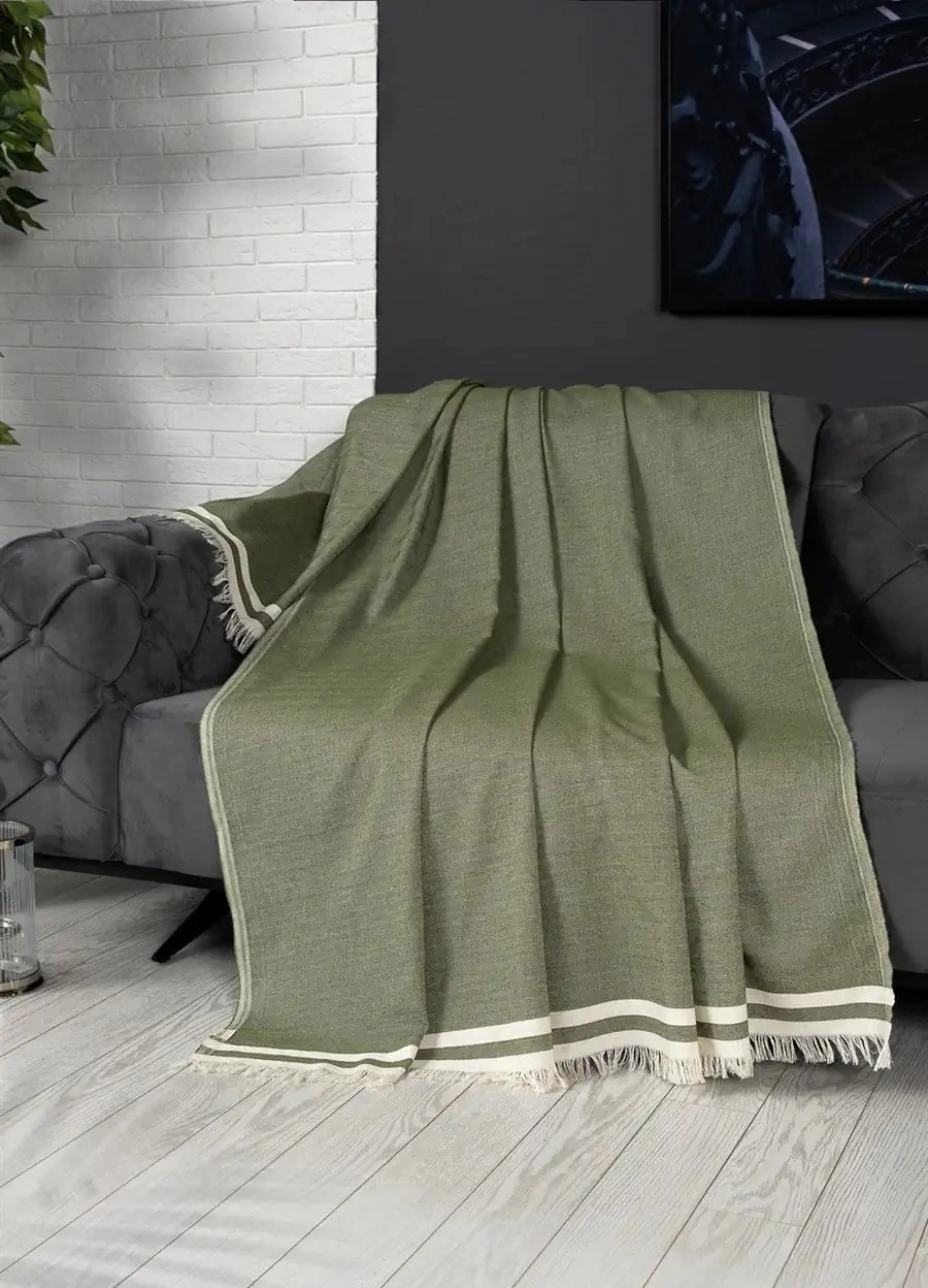 Alinda Pamuklu Maxi Boy Kolları Kapatan Kaymaz Terletmez Koltuk Örtüsü 170x300 - Yeşil Yeşil