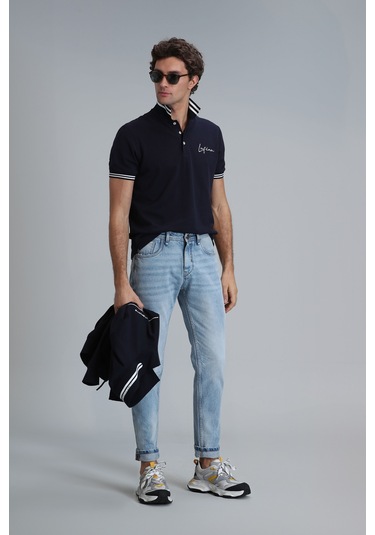 Lufian Dukas Smart Jean Erkek Pantolon Slim Fit Mavi Mavi 111200158100300 Mavi