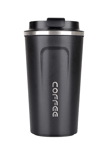 Hallow Paslanmaz Çelik Vakumlu Yalıtımlı Taşınabilir Termos Bardak Siyah