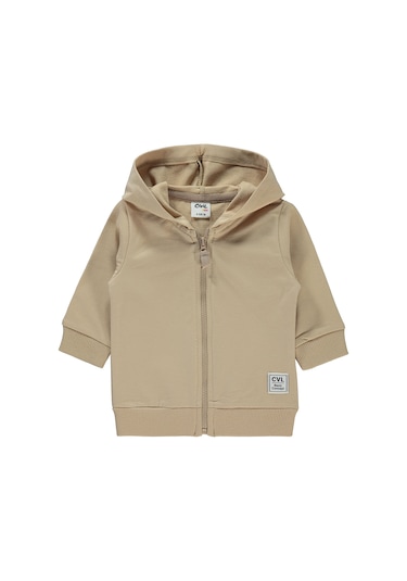 Civil Baby Erkek Bebek Kapüşonlu Hırka 6-18 Ay Sütlü Kahve