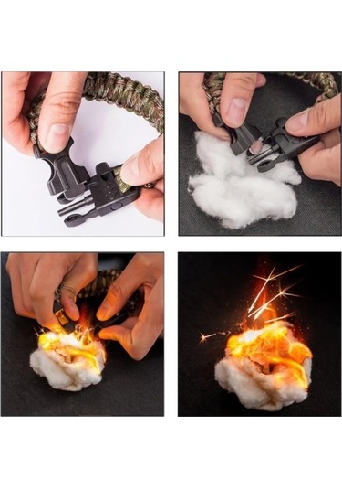 Çok Amaçlı Hayatta Kalma Bilekliği Siyah