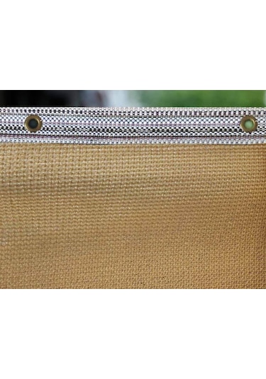 Morilu Çit Filesi - Gölgelik File - 95'Lik Şeritli Halkalı - Krem - Gölgelik Tente - Araba Güneşlik - Çit Örtüsü