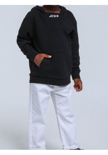 Jack Lions Erkek Bebek Pamuklu Orta Kalınlıklı Kapüşonlu Sweatshirt-14745 Siyah