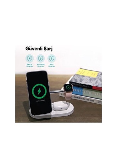 Ttec Aircharger Quattro M Magsafe Uyumlu Led Li Kablosuz Hızlı Şarj Standı