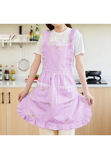 Kadınlar İçin Cepli Komik Önlükler, Mutfak Pişirme Izgara Barbekü C Pembe/çizgili, Diğer