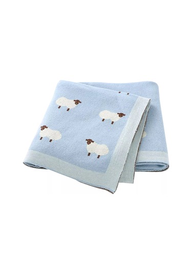 Luckylu Yeni Doğanlar İçin Pamuklu Battaniye, %100 Pamuk, 100x80, Çocuk 141669544 Açik Mavi