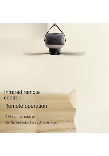 Xuweiwei Beyaz Taşınabilir Akıllı Tavan Fanı Uzaktan Kumandalı Şarj Edilebilir Ayarlanabilir Hızlar 2si 1 Arada Kamp Ofis Ev İçin