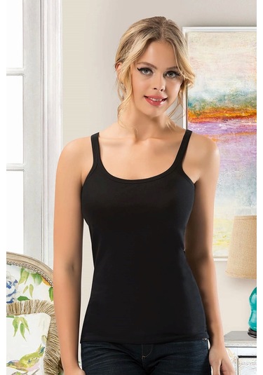 Bayan Biyeli İp Askılı Atlet 2808 Siyah