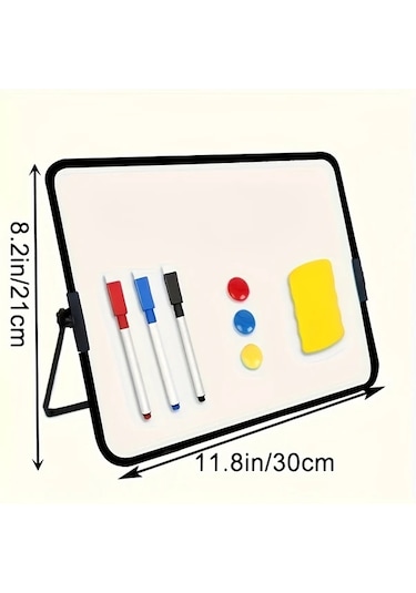 Willowhaven Ayarlanabilir Mavi Beyaz Tahta Seti Manyetik Kalem Silgi Mavi