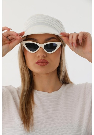 Safari Bağlamalı Ekru Siperli Bandana Vizör Ekru