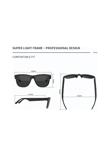 Ximistore9 Gs01 Akıllı Güneş Gözlüğü: Bluetooth 5.0, Mikrofonlu, Müzik Ve Çağrı İçin Kablosuz Kulaklık, Uv400 Polarize Cam.