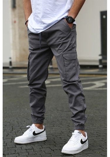 Madmext Erkek Füme Kargo Cep Pantolon 5447 Füme