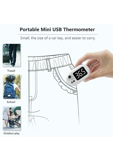 Xiyyadms Hi8us K8 Hg05 Tip-c Usb Akıllı Sıcaklık Ölçer - Telefon Bağlı, Pil Gerektirmeyen, 1 Saniye Ölçüm, Led Ekranlı, C/ F Dönüştürülebilir, Beyaz