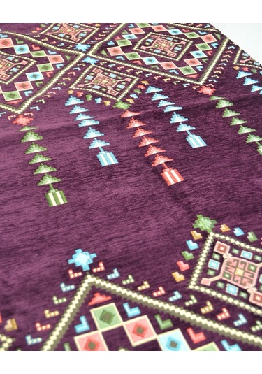 Erkekler İçin Seccade Takke Tesbih Esans Hediyelik Seti Kilim Desenli Kadife Astarlı Seccade Ve Özel Kutulu Lüks Hac Umre Hediyesi Mor