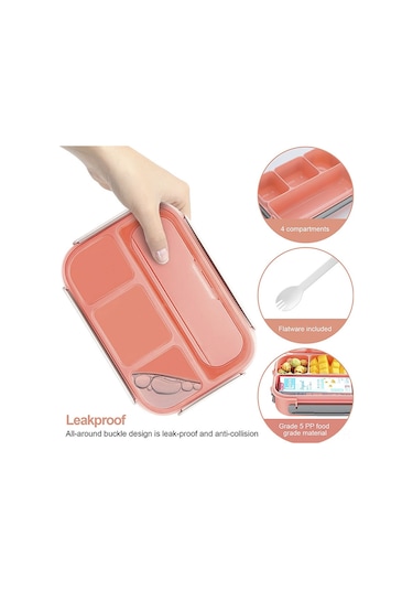 Gajeena Yeşil 1.3l Plastik Mutfak Kutusu, Çok Bölmeli, Günlük Kullanıma Uygun, Sağlıklı Yemek Taşıma, Öğrenci/enstitü/doğa Seyahati İçin, 22.6x16.1x6.5cm Yeşil