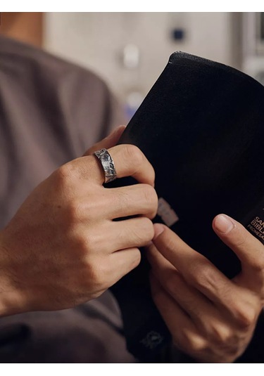 Rasputın Brand Ayarlanabilir Çelik Yüzük 183015142 Siyah