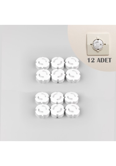 12 Adet Priz Kapağı Bebek Güvenlik Priz Koruyucu