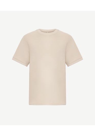 Yargıcı Regular Bisiklet Yaka Kısa Kol T-shirt 25kets9003x 017 Bej