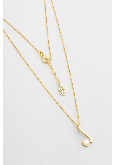 Sedef Büyüsü 18 Ayar Sarı Altın Kaplama 43 Cm Gümüş Kolye Sarı