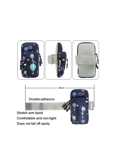 18 X 9 Cm Sıcak Hava Balonu Desenli Elastik Kol Bandı Koşu Için Cep Telefonu Kesesi Boyut: L - Gül