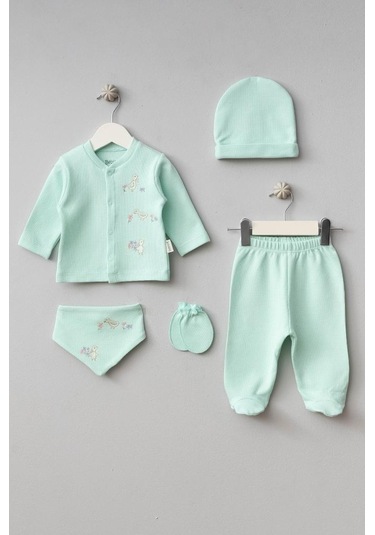 Bebitof %100 Pamuk Sevimli Hayvanlar Desenli 5 Parça Hastane Çıkışı Yenidoğan Zıbın Seti Bbtf.sysl.20120 Su Yeşili Bebitof %100 Pamuk Sevimli Hayvanlar Desenli 5 Parça Hastane Çıkışı Yenidoğan Zıbın Seti Bbtf.sysl.20120 Su Yeşili