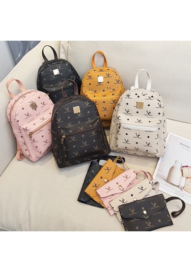 Kadınlar İçin Yaşlılık Gözlükleri Sırt Çantası İki Parçalı Set, Kızlar İçin Çift Omuz Çantası Pembe