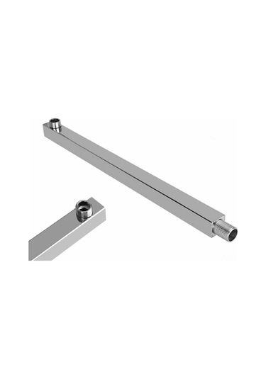 Youtek Stainless Steel Duş Genişletme Kolu, 16 İnç, Duvar Takımı, Korozyona Dayanıklı, Kolay Kurulum, Modern Banyo Gümüş