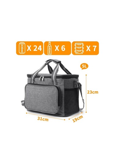 Jzcat- Pp Çanta 15 L, Soğutucu Çanta, Küçük, Katlanabilir, Yemek Siyah