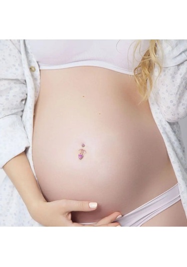 Spikes Hamileler İçin Bioflex Göbek Deliği Piercing Barı 157436983 Beyaz